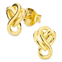 sydän ääretön-merkki korvarenkaat  kullattu hopea - Amoré