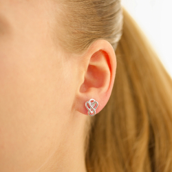 sydän ääretön-merkki korvarenkaat  hopea - Amoré