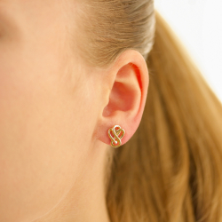 sydän ääretön-merkki korvarenkaat  kullattu hopea - Amoré