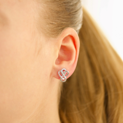 sydän ääretön-merkki korvarenkaat  hopea - Amoré