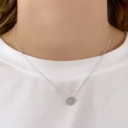 Syntymäkukka kesäkuuta ruusu riipus  hopeaa