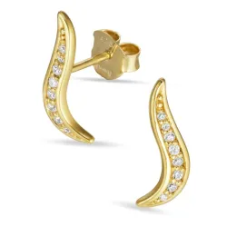 zirkoni korvarenkaat  kullattu hopea