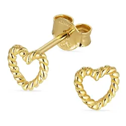 sydän nappikorvakorut  kullattu hopea