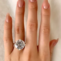 suuri valkoinen sormus hopeaa