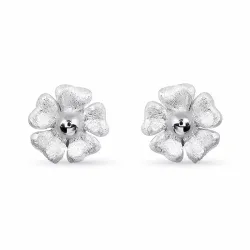 kukka nappikorvakorut  hopea