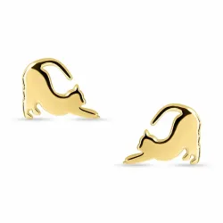 kissat nappikorvakorut  kullattu hopea