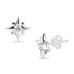 tähti zirkoni nappikorvakorut  hopea