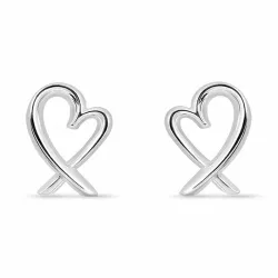 sydän nappikorvakorut  hopea