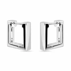 neliskulmainen nappikorvakorut  hopea