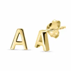 a-kirjain nappikorvakorut  kullattu hopea - My Letter