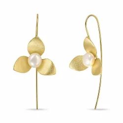 kukka helmi korvakorukoukut  kullattu hopea