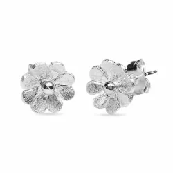 kukka nappikorvakorut  hopea