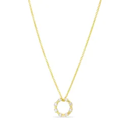 zirkoni kaulaketju, jossa on riipus kullattua hopeaa