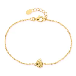 simpukka rannekoru kullattua hopeaa