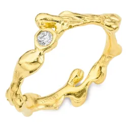 zirkoni sormus kullattua hopeaa