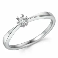 kampanja - solitaire-sormus 14 karaatin valkokultaa 0,05 ct