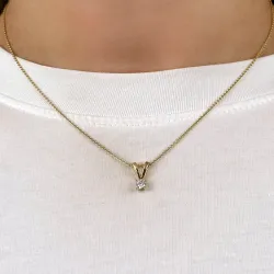 timantti solitaire-riipus 14 karaatti kultaa 0,20 ct