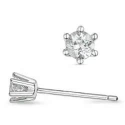2 x 0,10 ct solitaire-nappikorvakorut 14 karaatin valkokultaa kanssa timantti 