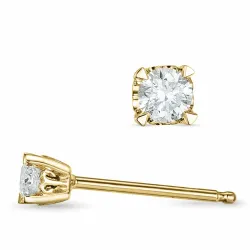 2 x 0,10 ct solitaire-nappikorvakorut 14 karaatin kultaa kanssa timantti