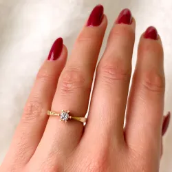 0,20 ct solitaire-sormus 14 karaatin kultaa