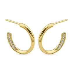 18 mm rengaskorvakorut  kullattua hopeaa