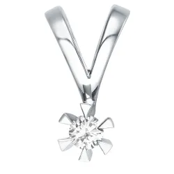 timantti solitaire-riipus 14 karaatti valkokultaa 0,10 ct