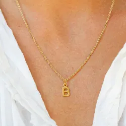 b-kirjain riipus  kullattua hopeaa - My Letter