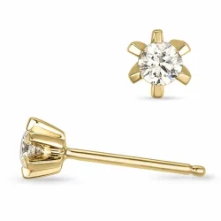 2 x 0,10 ct kampanja - timantti nappikorvakorut 14 karaatin kultaa kanssa timantti