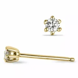 2 x 0,05 ct solitaire-nappikorvakorut 14 karaatin kultaa kanssa timantti