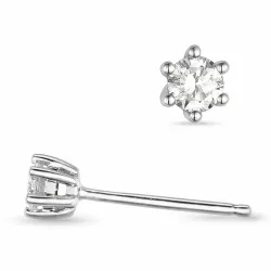 2 x 0,10 ct solitaire-nappikorvakorut 14 karaatin valkokultaa kanssa timantti