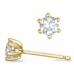 2 x 0,20 ct solitaire-nappikorvakorut 14 karaatin kultaa kanssa timantti