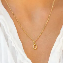 d-kirjain riipus  kullattua hopeaa - My Letter