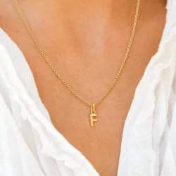 f-kirjain riipus  kullattua hopeaa - My Letter