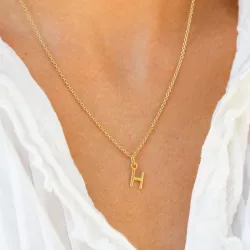 h-kirjain riipus  kullattua hopeaa - My Letter