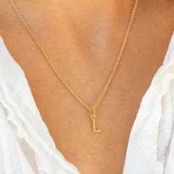 l-kirjain riipus  kullattua hopeaa - My Letter