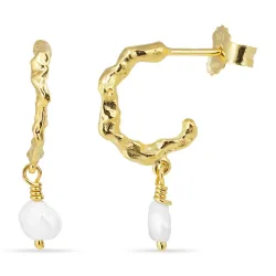 helmi rengaskorvakorut  kullattua hopeaa - Lumé Etched