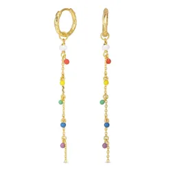 13 mm pitkät monivärisiä rengas  kullattua hopeaa