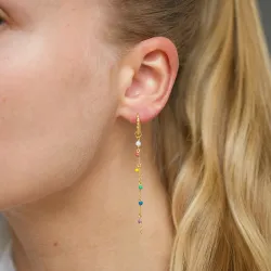 13 mm pitkät monivärisiä rengas  kullattua hopeaa