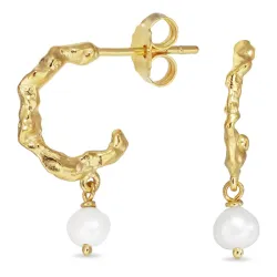 helmi rengaskorvakorut  kullattu hopea - Lumé Etched