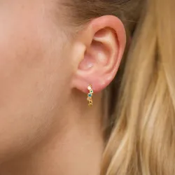 14,5 mm monivärisiä zirkoni rengas  kullattu hopea - Bubbly Twist