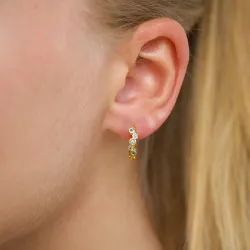 12 mm sininen zirkoni rengas  kullattu hopea - Bubbly Twist