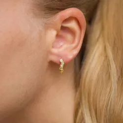 12 mm vihreä zirkoni rengas  kullattu hopea - Bubbly Twist