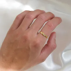 sininen zirkoni sormus kullattua hopeaa - Bubbly Twist