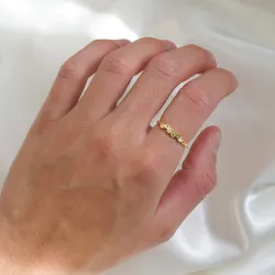 vihreä zirkoni sormus kullattua hopeaa - Bubbly Twist