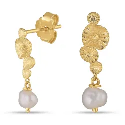 helmi korvarenkaat  kullattua hopeaa - Lumé Etched