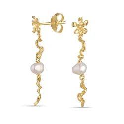 helmi korvarenkaat  kullattua hopeaa - Lumé Etched