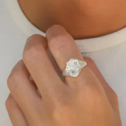 zirkoni sormus hopea - Lumé Etched