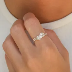 valkoinen zirkoni sormus hopea - Lumé Etched