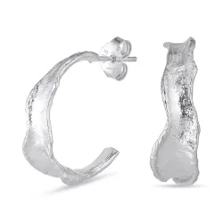 22 mm rengaskorvakorut  hopea - Lumé Etched