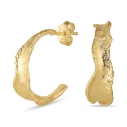 22 mm rengaskorvakorut  kullattu hopea - Lumé Etched